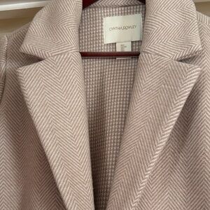 Cynthia Rowley Herringbone Wool Blend Coat